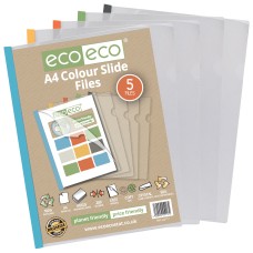 A4 50% Recycled Colour Pack 5 Easy Slide Files - Pack of 5