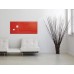 Wall Mounted Magnetic Glass Board 1300x550x15mm - Red