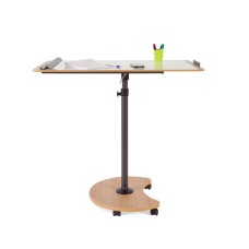 ROCADA NATURAL Mobile Flipchart with Magnetic Dry Wipe Surface, Converts into Table - Oak