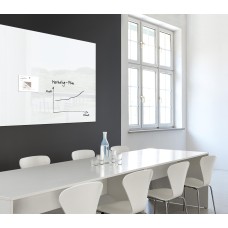 Wall Mounted Magnetic Glass Board 1500x1000x18mm - Super White