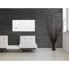 Wall Mounted Magnetic Glass Board 1300x550x15mm - Super White