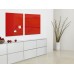 Wall Mounted Magnetic Glass Board 1000x1000x18mm - Red
