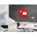 Wall Mounted Magnetic Glass Board 1000x1000x18mm - Red