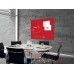 Wall Mounted Magnetic Glass Board 1200x900x18mm - Red