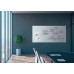 Wall Mounted Magnetic Glass Board 2000x1000x18mm - Matt Super White