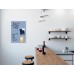 Wall Mounted Magnetic Glass Board 600x400x15mm - Matt Pastel Blue