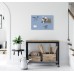 Wall Mounted Magnetic Glass Board 600x400x15mm - Matt Pastel Blue