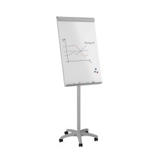 ROCADA VISUALLINE Mobile Flipchart with Magnetic Dry-Wipe Surface - Grey