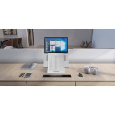 Laptop Stand with In-line Document Holder - Natural Aluminium