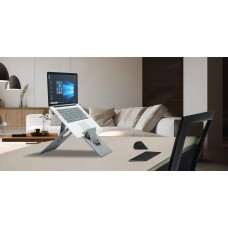 Laptop Stand with Document Holder for Small Laptops - Natural Aluminium