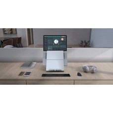 Laptop Stand with Pivotable Document Holder - Natural Aluminium